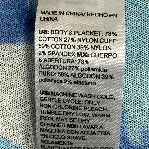 Chico's Size 2 Cardigan Open Front Summer Romance Watercolor Topper Blue - Picture 6 of 7